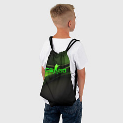 Рюкзак-мешок CS GO black green logo, цвет: 3D-принт — фото 2