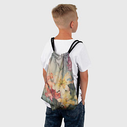 Рюкзак-мешок Акварельные лилии, цвет: 3D-принт — фото 2