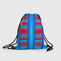 Рюкзак-мешок Красно-синие полосы и квадраты, цвет: 3D-принт