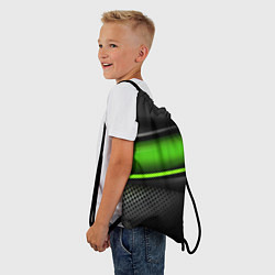 Рюкзак-мешок Зеленая объемная полосы, цвет: 3D-принт — фото 2