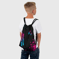 Рюкзак-мешок JoJo Bizarre Adventure - neon gradient: надпись, с, цвет: 3D-принт — фото 2