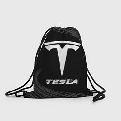 Мешок для обуви Tesla speed на темном фоне со следами шин