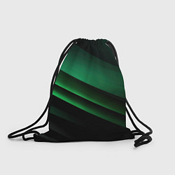 Рюкзак-мешок Черно зеленые полосы, цвет: 3D-принт