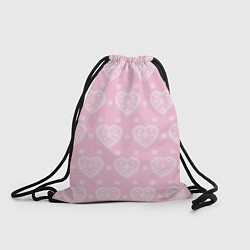 Рюкзак-мешок Розовое кружево сердечки, цвет: 3D-принт
