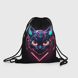 Рюкзак-мешок Котик в киберпанке, цвет: 3D-принт