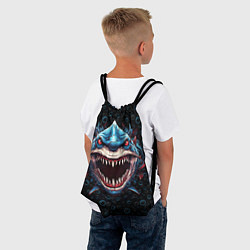 Рюкзак-мешок Evil shark, цвет: 3D-принт — фото 2
