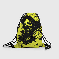 Рюкзак-мешок Девушка в респираторе и кляксы чернил, цвет: 3D-принт