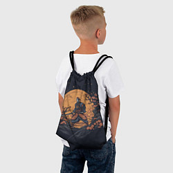 Рюкзак-мешок Самурай с катаной на рассвете, цвет: 3D-принт — фото 2