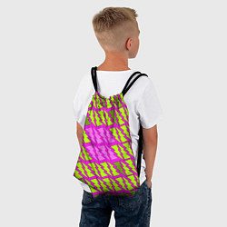 Рюкзак-мешок Ретро молнии розово-жёлтые, цвет: 3D-принт — фото 2