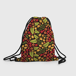 Рюкзак-мешок Хохломская роспись - хохлома, цвет: 3D-принт