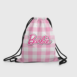 Рюкзак-мешок Барби лого розовая клетка, цвет: 3D-принт