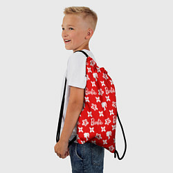 Рюкзак-мешок Барби паттерн красный, цвет: 3D-принт — фото 2