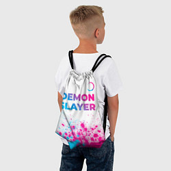 Рюкзак-мешок Demon Slayer neon gradient style: символ сверху, цвет: 3D-принт — фото 2