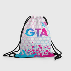 Рюкзак-мешок GTA neon gradient style: символ сверху, цвет: 3D-принт