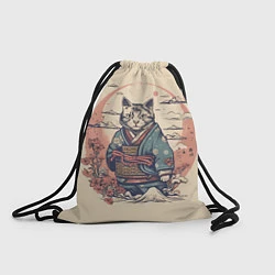 Рюкзак-мешок Кот-самурай, цвет: 3D-принт