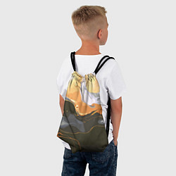 Рюкзак-мешок Черное и оранжевое, цвет: 3D-принт — фото 2