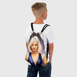 Рюкзак-мешок Девушка блондинка в спортивном костюме, цвет: 3D-принт — фото 2
