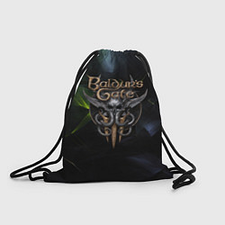 Рюкзак-мешок Baldurs Gate 3 logo dark green, цвет: 3D-принт
