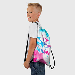 Рюкзак-мешок Hitman neon gradient style, цвет: 3D-принт — фото 2