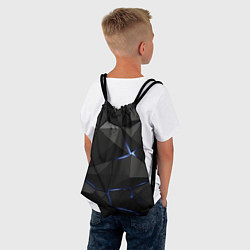 Рюкзак-мешок Черные плиты с синим свечением, цвет: 3D-принт — фото 2