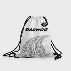 Мешок для обуви Daewoo speed на светлом фоне со следами шин: симво