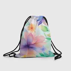 Рюкзак-мешок Акварельные цветы - нейросеть, цвет: 3D-принт