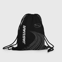 Рюкзак-мешок Jaguar speed на темном фоне со следами шин: надпис, цвет: 3D-принт