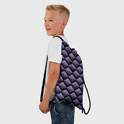 Рюкзак-мешок Фиолетовые выпуклые ромбы, цвет: 3D-принт — фото 2