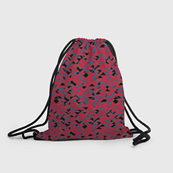 Рюкзак-мешок Черные и синие треугольники на красном, цвет: 3D-принт