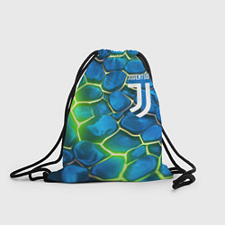 Рюкзак-мешок Juventus blue green neon, цвет: 3D-принт