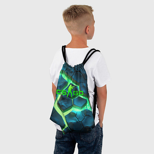 Мешок для обуви CS GO green texture logo / 3D-принт – фото 4