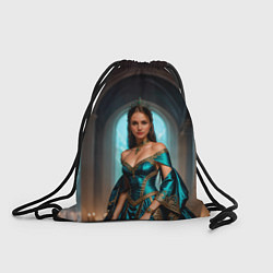 Рюкзак-мешок Девушка принцесса в бирюзовом платье с драгоценнос, цвет: 3D-принт