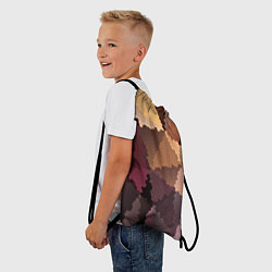 Рюкзак-мешок Мозаика в коричнево-розовых тонах, цвет: 3D-принт — фото 2