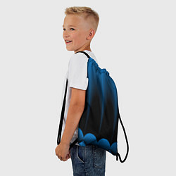 Рюкзак-мешок Сине-черный градиент в полоску, цвет: 3D-принт — фото 2