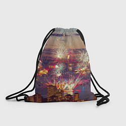 Рюкзак-мешок Салют в ночном небе, цвет: 3D-принт