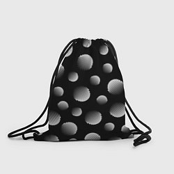 Рюкзак-мешок Шары в полоску на черном фоне, цвет: 3D-принт