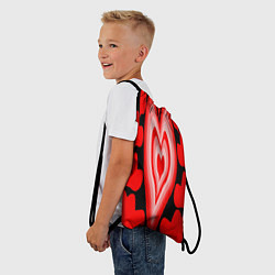 Рюкзак-мешок Сердечки с красными узорами, цвет: 3D-принт — фото 2