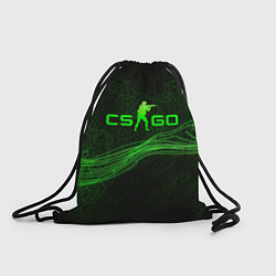 Рюкзак-мешок CSGO green abstract, цвет: 3D-принт