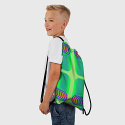 Рюкзак-мешок Дуги на зеленом фоне, цвет: 3D-принт — фото 2