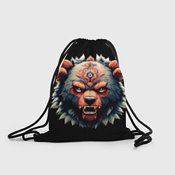Рюкзак-мешок С разъяренным медведем, цвет: 3D-принт