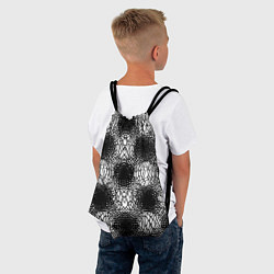 Рюкзак-мешок Симметричная черно-белая паутина, цвет: 3D-принт — фото 2