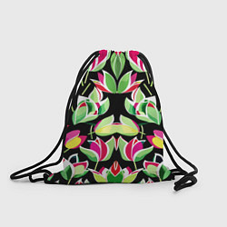 Рюкзак-мешок Зеркальный паттерн из тюльпанов - мода, цвет: 3D-принт