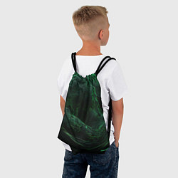 Рюкзак-мешок Темно зеленая абстракция, цвет: 3D-принт — фото 2