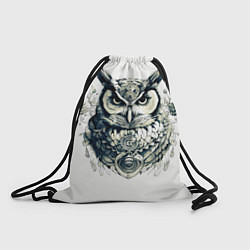 Рюкзак-мешок Красавица сова рисованная карандашом, цвет: 3D-принт