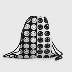 Рюкзак-мешок Smiley black and white, цвет: 3D-принт