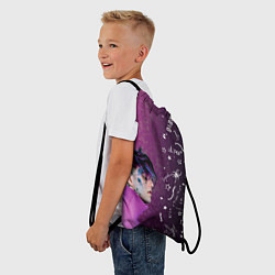 Рюкзак-мешок Лил Пип тату фиолетовый, цвет: 3D-принт — фото 2