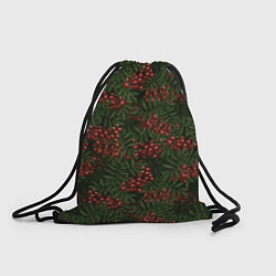 Рюкзак-мешок Рябиновые ветки - паттерн, цвет: 3D-принт