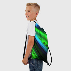 Рюкзак-мешок Зеленые абстрактные элементы, цвет: 3D-принт — фото 2