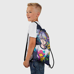 Рюкзак-мешок Аниме с фиолетовыми волосами, цвет: 3D-принт — фото 2