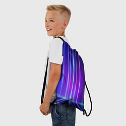 Рюкзак-мешок Neon glow - vaporwave - strips, цвет: 3D-принт — фото 2